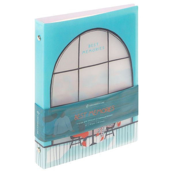 Тетрадь на кольцах А5, 80л., Greenwich Line "Best memories", пластиковая обложка, с разделителями