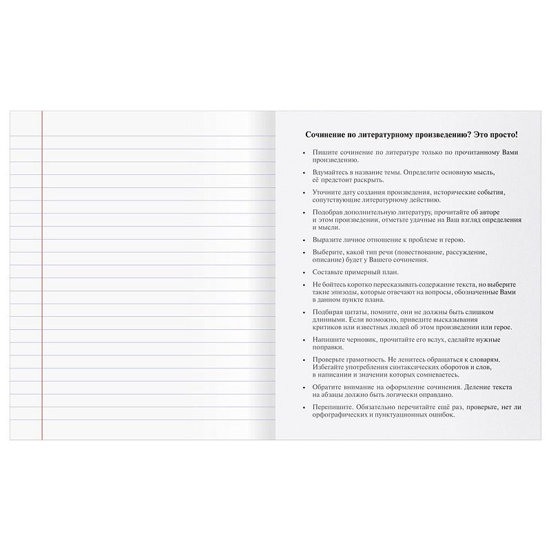 Тетрадь предметная 48л. BG "Single colour" - Литература, эконом