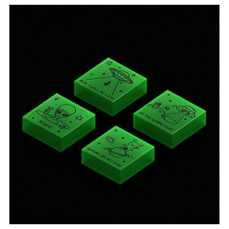 Ластик Berlingo "Aliens", прямоугольный, 28*28*12мм, флуоресцентный 