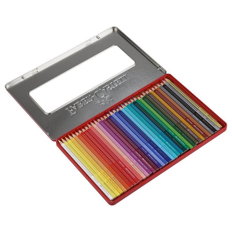 Карандаши цветные Faber-Castell "Grip", 36цв., трехгран., заточен., метал. упак.