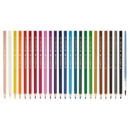 Карандаши акварельные Faber-Castell, 24цв+кисть, картон, европодвес