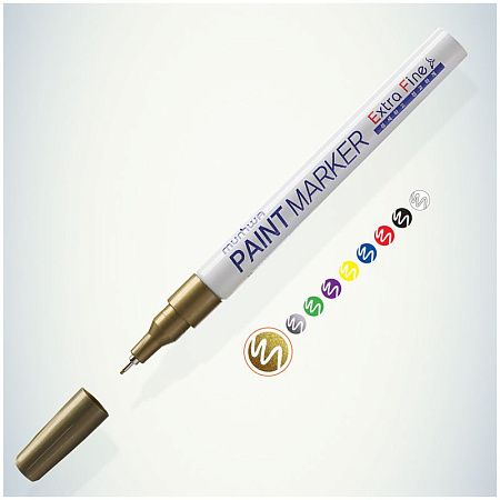 Маркер-краска MunHwa "Extra Fine Paint Marker" золото, 1мм, нитро-основа 