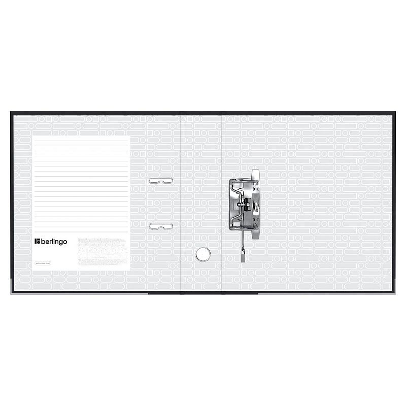 Папка-регистратор Berlingo "Hyper", 80мм, бумвинил, с карм. на корешке, нижний метал. кант, черная 