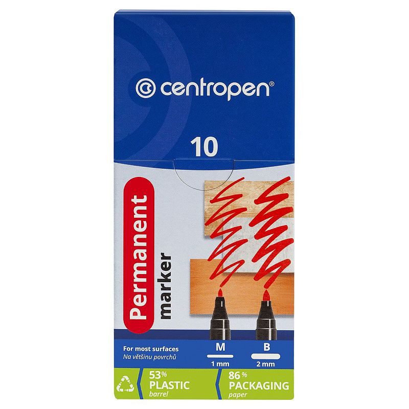Маркер перманентный Centropen "2846" черный, пулевидный, 1мм 