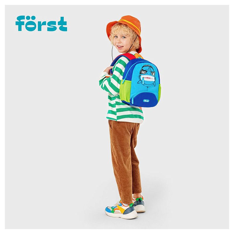 Рюкзак Först F-Kids "Shark" 30*23*13см, 1 отделение, 3 кармана, уплотненная спинка 