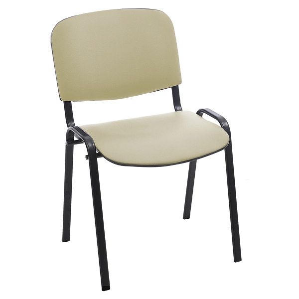 УЦЕНКА-Стул Helmi HL-F01 "Изо", каркас черный, обивка кожзам бежевый (осн 359861)