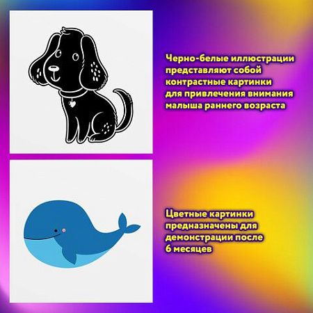 Карточки для новорожденных 6 книжек-гармошек ДЛЯ РАЗВИТИЯ ЗРЕНИЯ С ПЕЛЕНОК, ЮНЛАНДИЯ, 691023 
