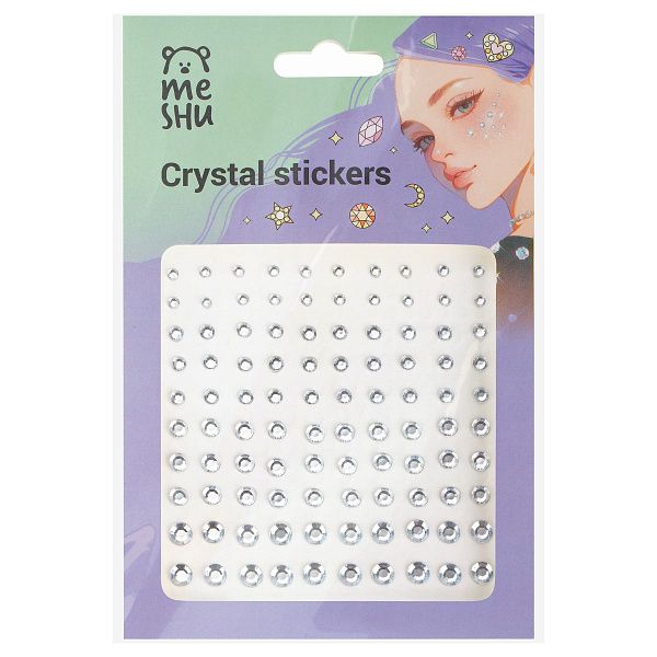 Наклейки акриловые MESHU,"Silver rain", 100 наклеек, инд. уп., европодвес