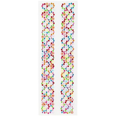 Наклейки акриловые MESHU "Bright line", 25*7,8см, стразы, 500 наклеек, инд. уп., европодвес