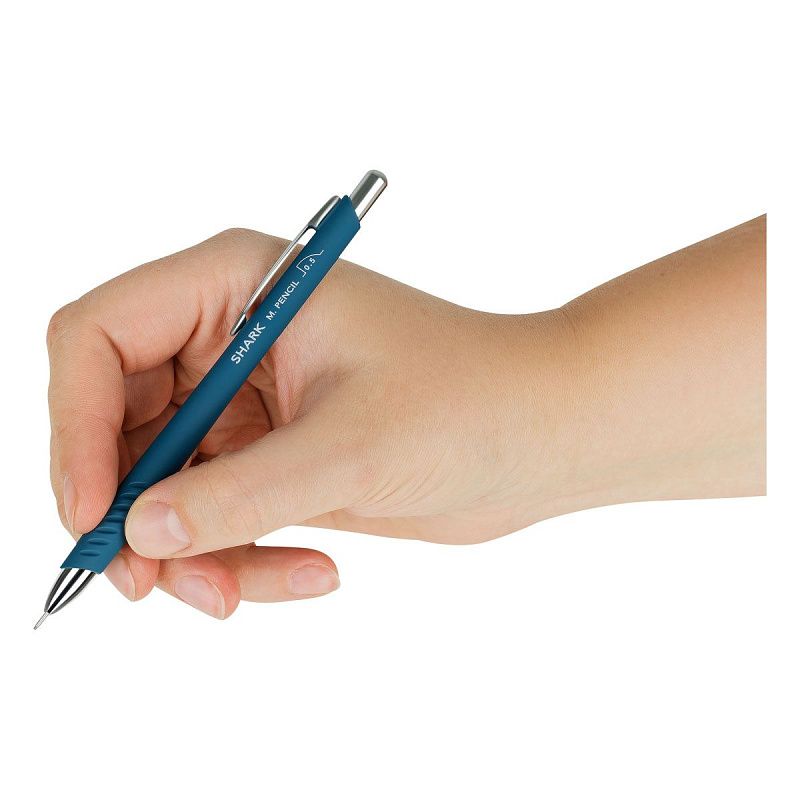 Карандаш механический  Munhwa "Shark" 0,5 мм, с ластиком, морская волна 