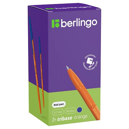 Ручка шариковая Berlingo "Tribase Orange" синяя, 0,7мм 
