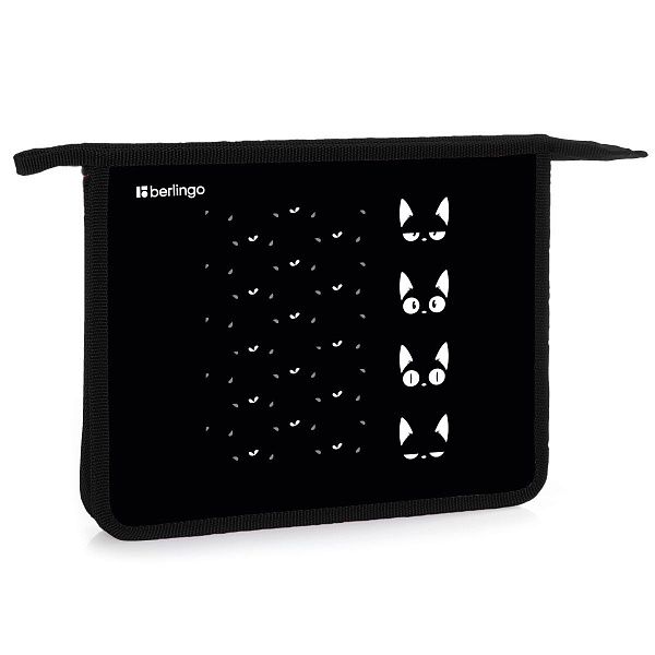 Папка для тетрадей 1 отделение, А5 Berlingo "Lucky cats", 240*205*40мм, пластик, на молнии