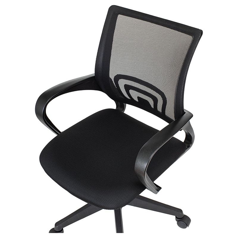 Кресло оператора Helmi HL-M95 R (695) "Airy", спинка сетка черная/сиденье ткань TW черная, пиастра