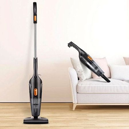 Пылесос вертикальный DEERMA DX115C, 2 в 1, потребляемая мощность 600 Вт, контейнер 1,2 л, черный