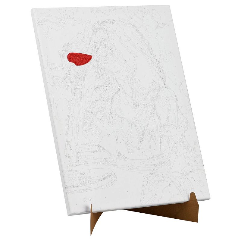 Картина по номерам на холсте с глиттером ТРИ СОВЫ "Девушка с бокалом", 30*40, с акриловыми красками и кистями