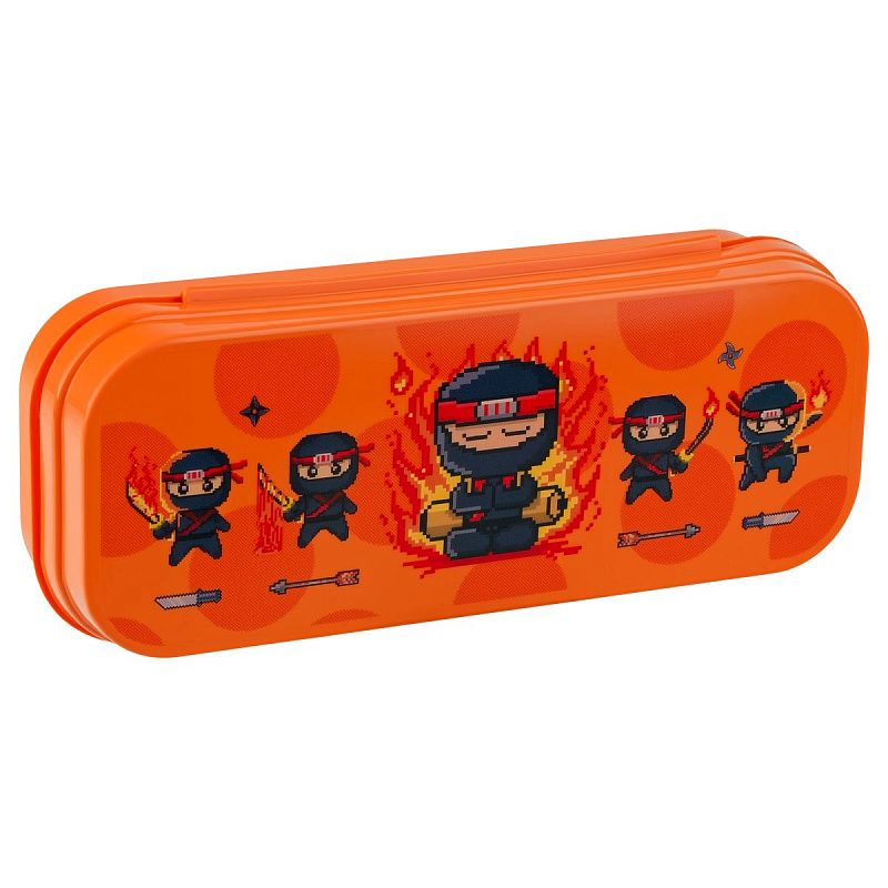 Пенал-футляр, 215*90*43 СТАММ "Ниндзя", оранжевый 