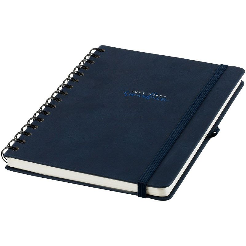 Записная книжка А5 96л., кожзам, на гребне, Greenwich Line "Just start. Blue", твердая обложка, тиснение фольгой, с петлей для ручки