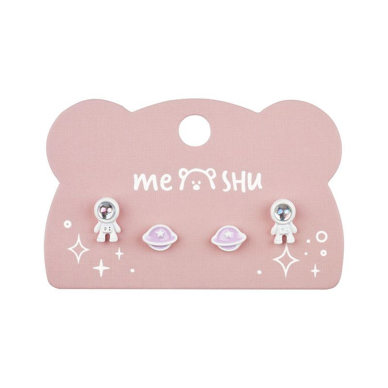 Серьги MESHU "Space", бижутерия, 2 пары, европодвес
