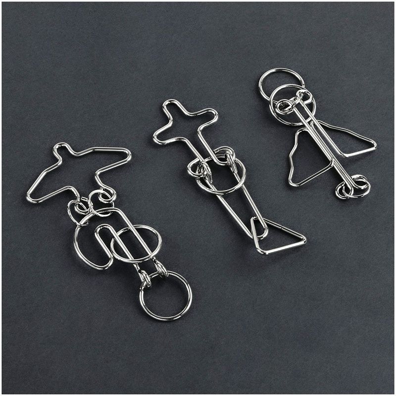 Головоломка металлическая средняя ТРИ СОВЫ, ассорти, 2 уровень сложности 