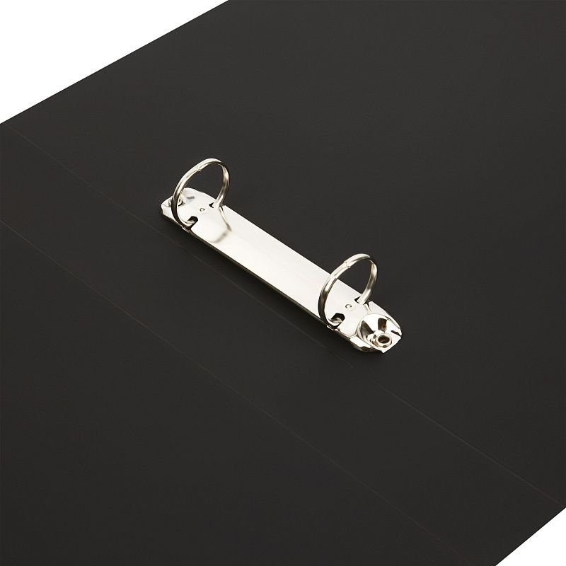 Папка на 2 кольцах СТАММ А4, 40мм, 500мкм, пластик, черная 