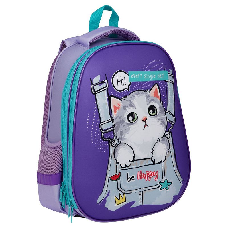Ранец ArtSpace School Friend "Kitten" 39*30*18см, 2 отделения, 2 кармана, анатомическая спинка, пенал, мешок для обуви 