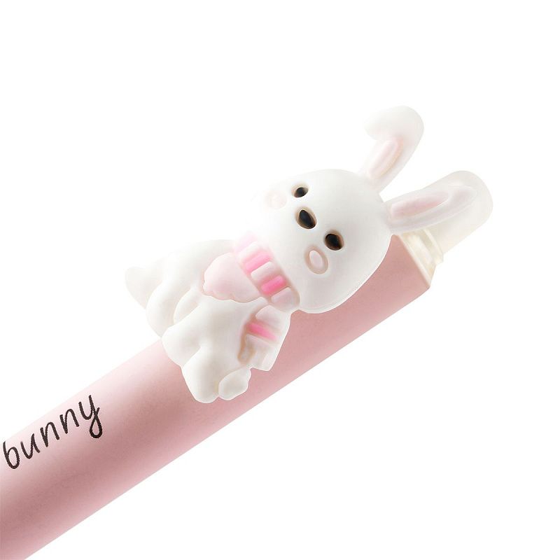 Ручка гелевая стираемая автоматическая MESHU "Funny friends" синяя, 0,5мм, корпус ассорти, с топпером 