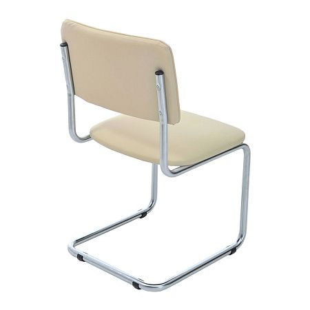 Стул Helmi HL-F07 "Sylwia", каркас металл хром, экокожа, бежевый, BOX4