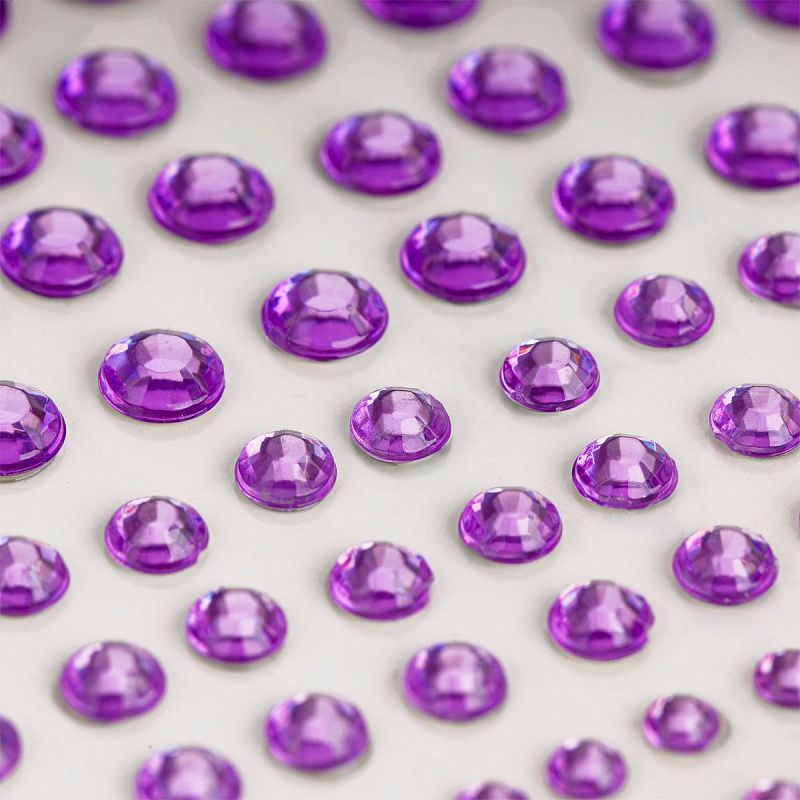 Стразы самоклеящиеся для макияжа лица MESHU "Purple drops" 162 наклейки, инд. уп., европодвес