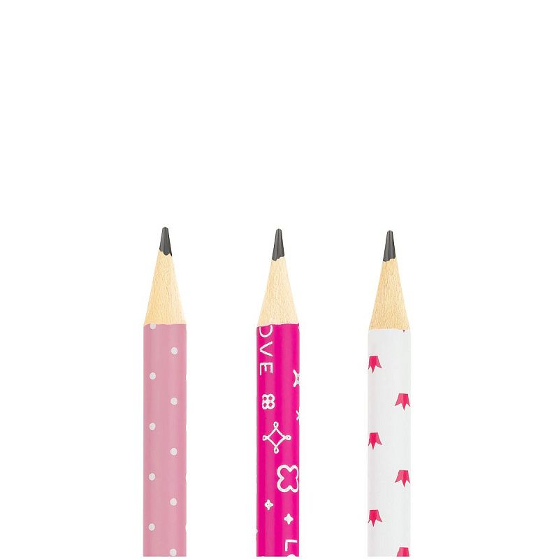 Карандаш ч/г MESHU "Sweet girl", HB, заточен., c фольгированием, стразы на топе, без ластика, ассорти, туба 