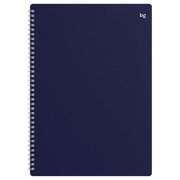 Тетрадь 48л., А4 клетка на гребне BG "Base", пластиковая обложка, синий