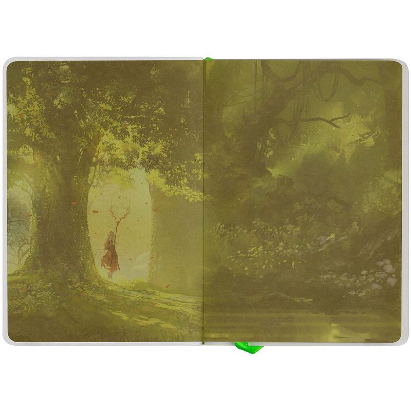 Записная книжка А6 80л. ЛАЙТ, кожзам, Greenwich Line "Mystical forest", с резинкой, тиснение фольгой, блок в клетку