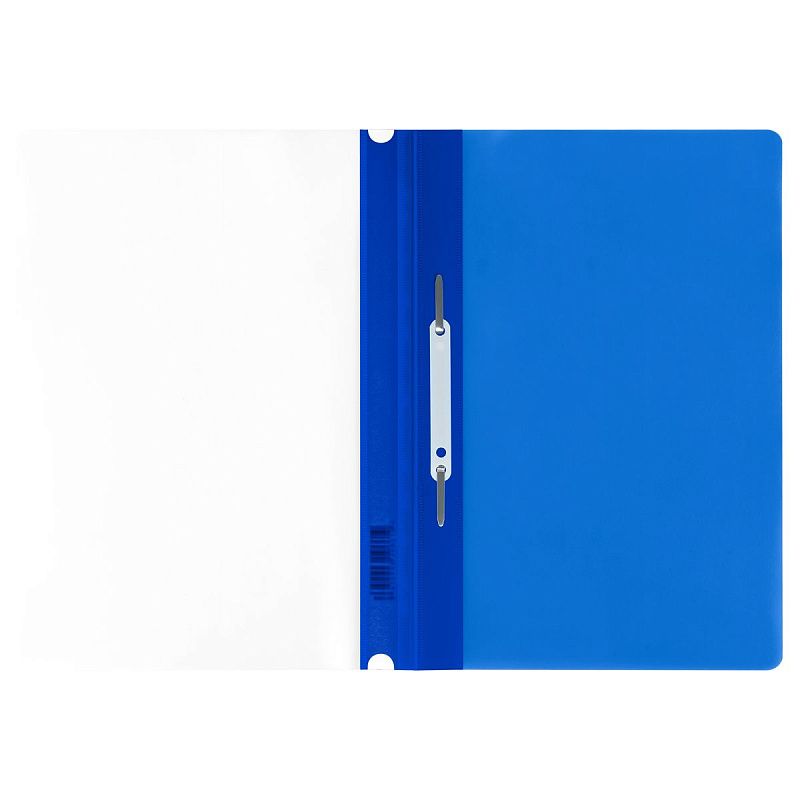 Папка-скоросшиватель пластик. перф. СТАММ А4, 120мкм, синяя с прозр. верхом 