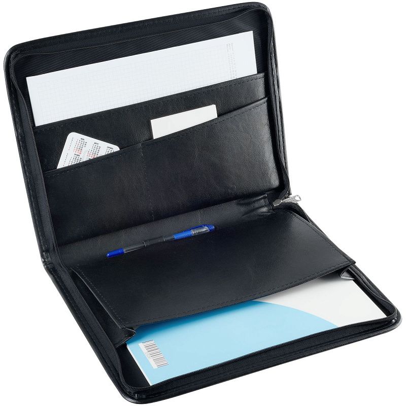 Папка деловая OfficeSpace "Bergamo" кожзам, на молнии, тиснение крокодил 