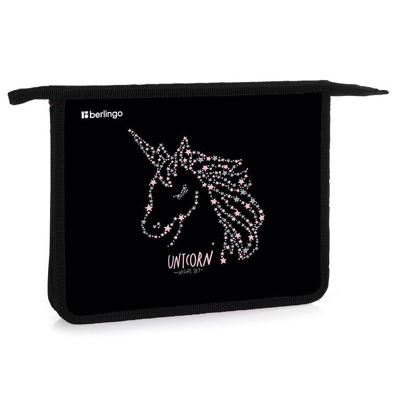 Папка для тетрадей 1 отделение, А5 Berlingo "Night sky", 240*205*40мм, пластик, на молнии