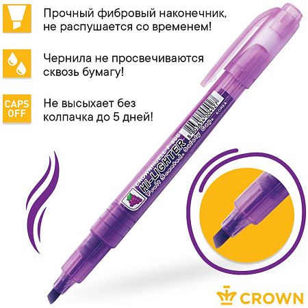Набор текстовыделителей Crown "Multi Hi-Lighter Aroma" 06цв., 1-4мм, ароматиз., чехол с европодвесом 