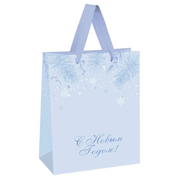 Пакет подарочный 26*32*12см MESHU "Новогодняя пора", фольга, матовая ламинация