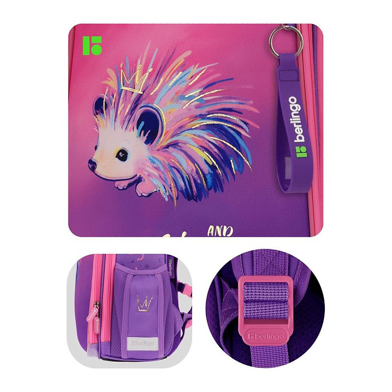 Ранец Berlingo Expert "Hedgehog" 37*28*16см, 2 отделения, 2 кармана, анатомическая спинка 