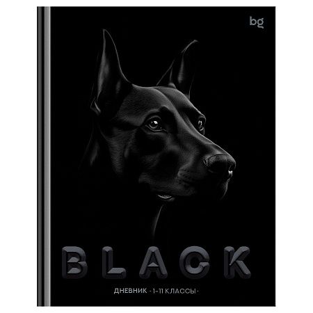 Дневник 1-11 кл. 48л. (твердый) BG "Just Black", soft-touch ламинация