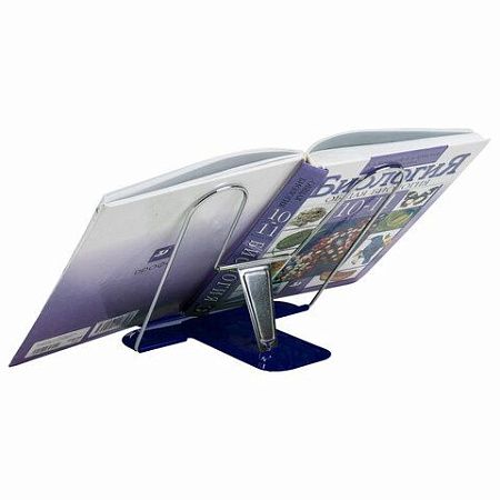 Подставка для книг и учебников BRAUBERG LINE+, металлическая, синяя, европодвес, 238071 
