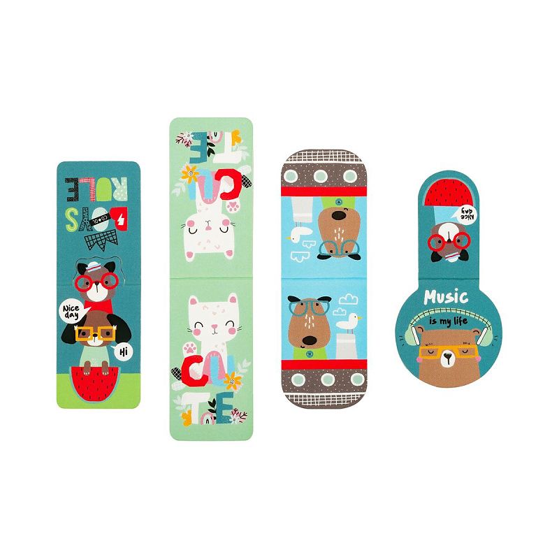 Закладки магнитные для книг, 4шт., MESHU "Best friends", матовая ламинация 