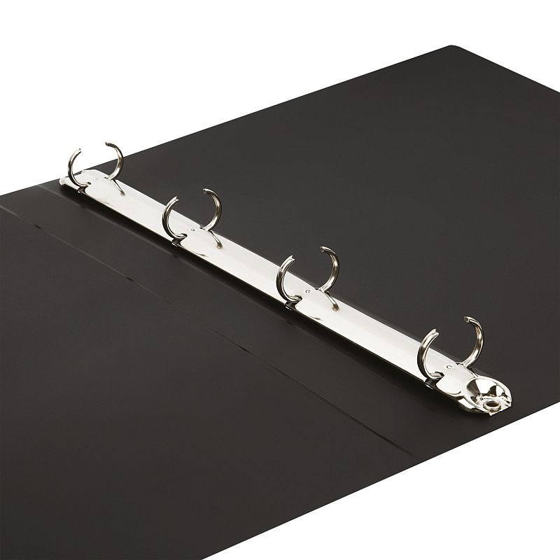 Папка на 4 кольцах СТАММ А4, 25мм, 500мкм, пластик, черная 