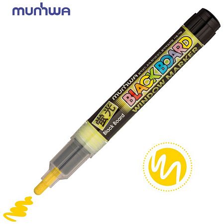 Маркер меловой MunHwa "Black Board Marker" желтый, 3мм, водная основа 