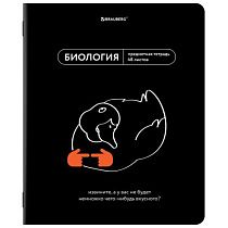 Тетрадь предметная МЕМЫ 48 л., TWIN-лак, БИОЛОГИЯ, клетка, подсказ, BRAUBERG, 405099