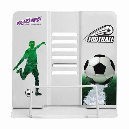 Подставка для книг и учебников ЮНЛАНДИЯ "Play Football", регулируемый угол наклона, металл, 237574 