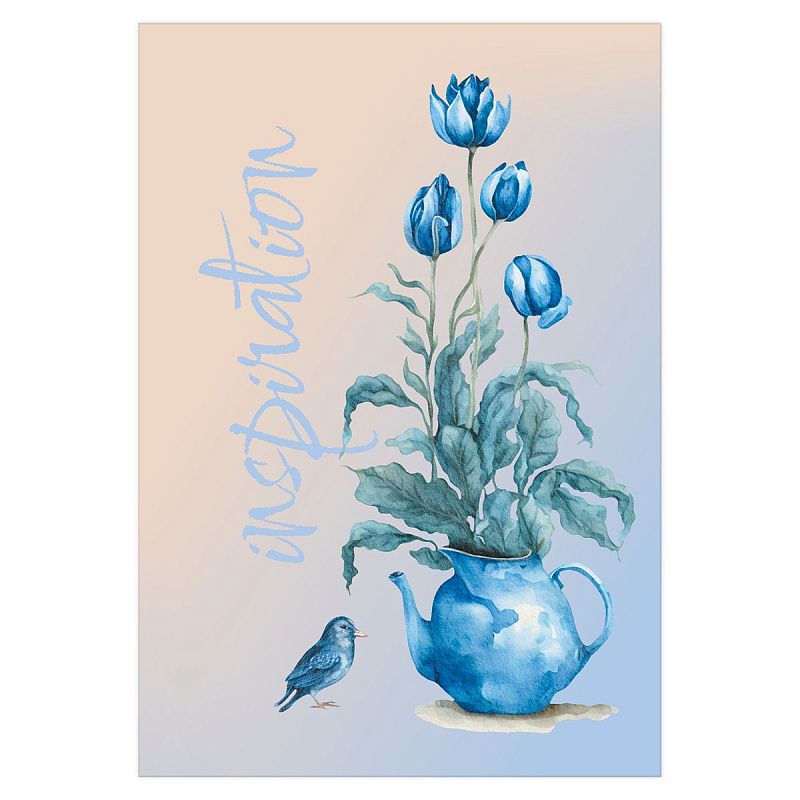 Тетрадь 48л., А4, клетка BG "Васильковое настроение", матовая ламинация