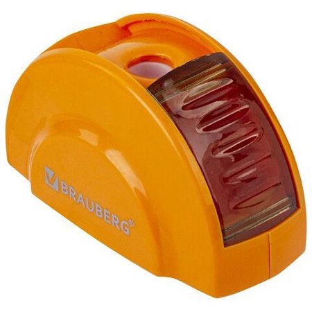 Точилка BRAUBERG "Roll", с контейнером, пластиковая, корпус ассорти, 228464 