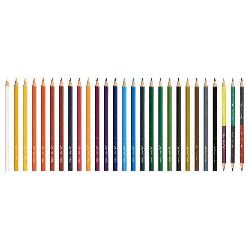 Карандаши цветные Faber-Castell "Замок", 24цв., шестигр., заточ.+6цв.+точилка, картон, европодвес
