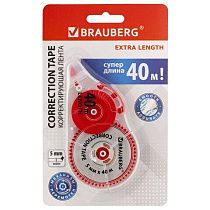 Корректирующая лента BRAUBERG EXTRA LENGTH, 5 мм х 40 м, механизм перемотки, корпус прозрачный, блистер, 272502 Корректирующая лента BRAUBERG EXTRA LENGTH, 5 мм х 40 м, механизм перемотки, корпус прозрачный, блистер, 272502