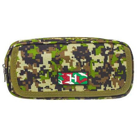 Пенал BRAUBERG для мальчиков, 1 отделение, органайзер, мягкий, "Military", зеленый, 21х5х9 см, 228990 