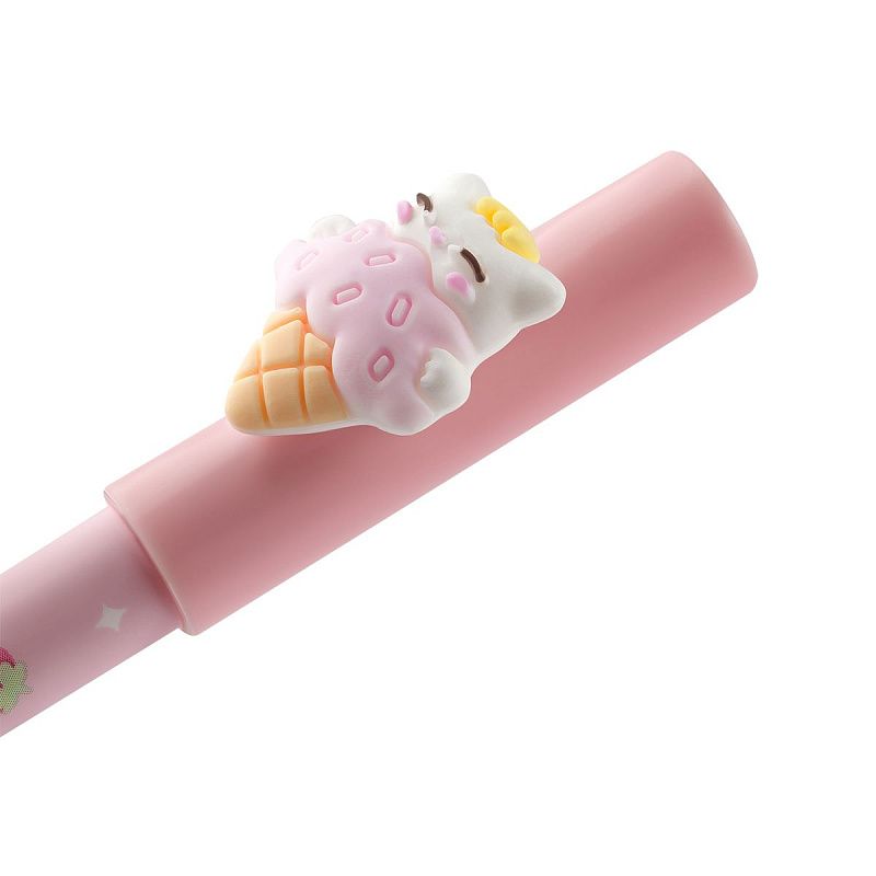 Ручка гелевая стираемая MESHU "Ice cream" синяя, 0,5мм, корпус ассорти, с топпером 
